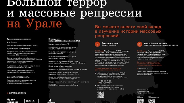 Выставка «Большой террор и массовые репрессии на Урале»